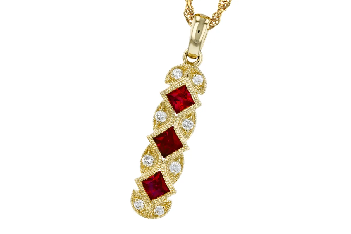 Ruby Necklace in yellow gold