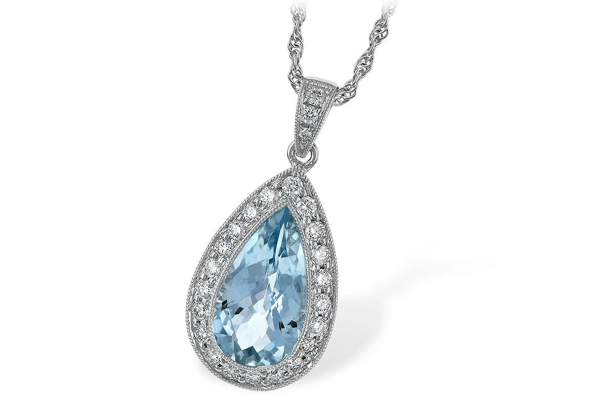 Aquamarine Necklace in white gold