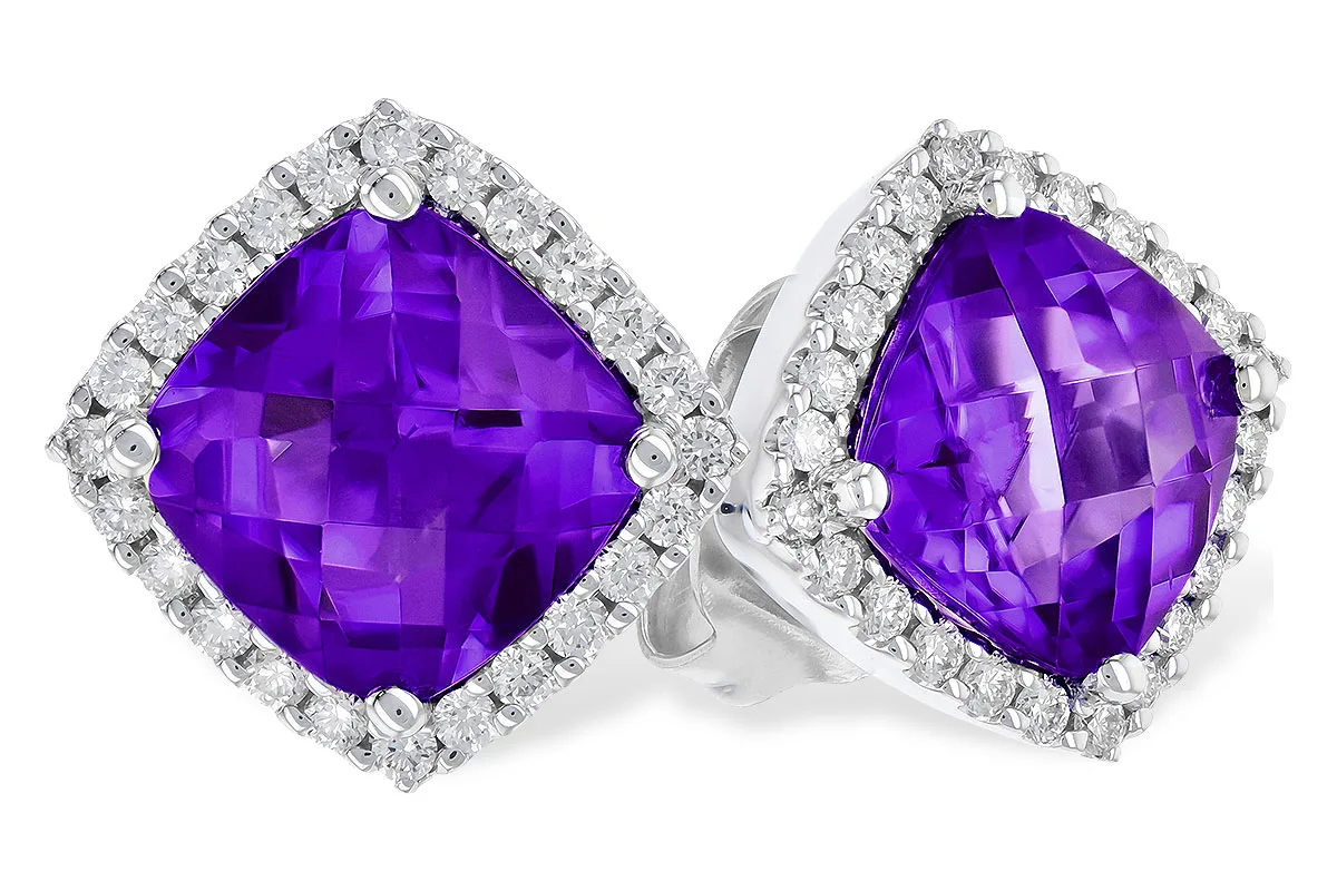 Amethyst Earrings in white gold