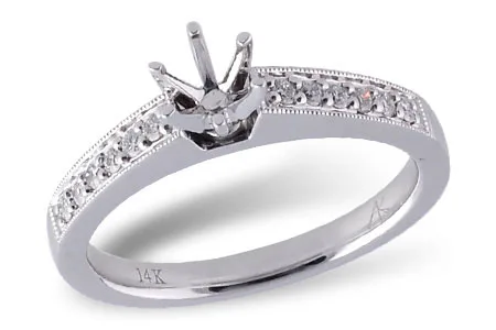 Diamond Semi-Mount Engagement Ring in white gold