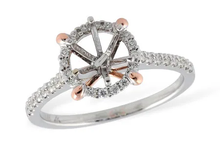 Diamond Semi-Mount Engagement Ring in two-tone (reversed)