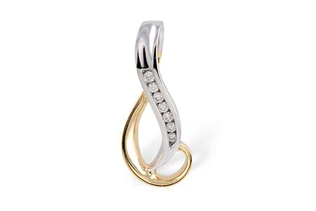 Diamond Yg Channel Pendant in two-tone