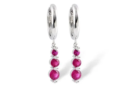 Ruby Earrings in white gold