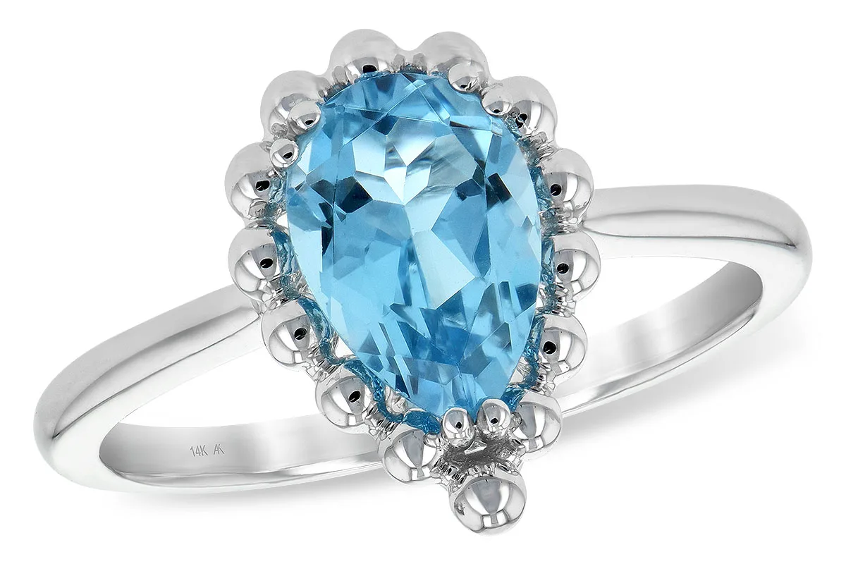 Blue Topaz Ring in white gold