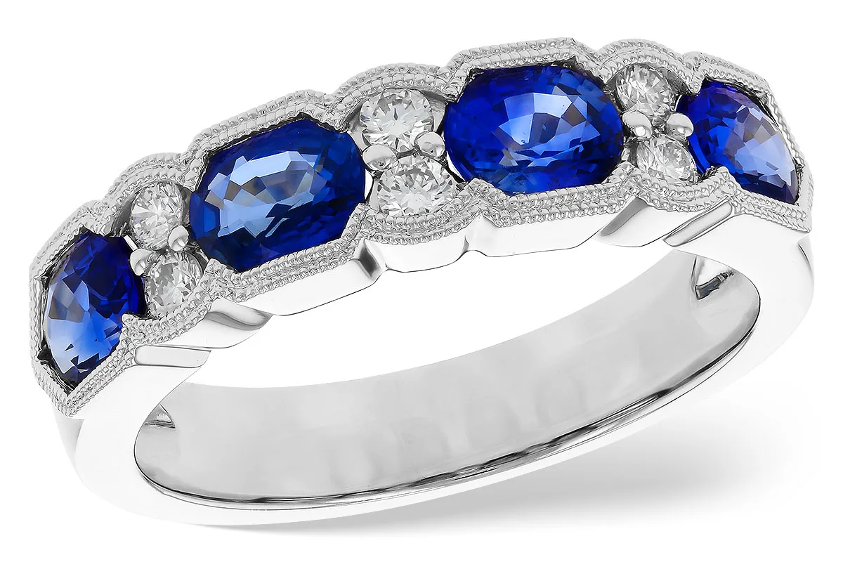 Sapphire Wedding Band in white gold