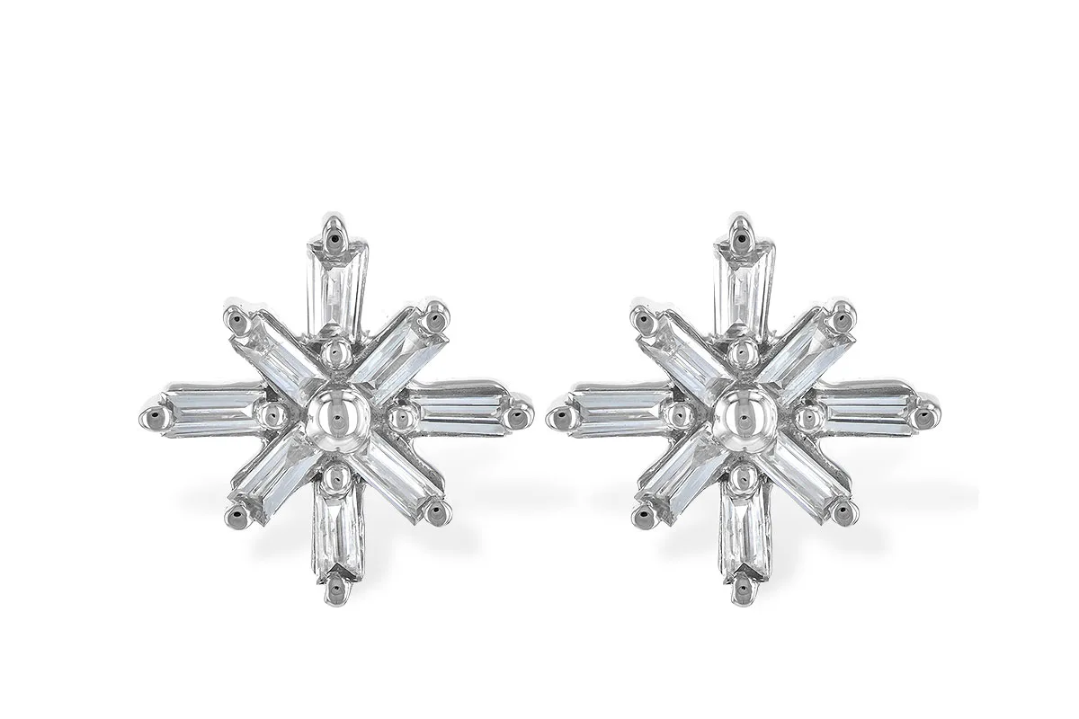 Baguette Diamond Earrings in white gold
