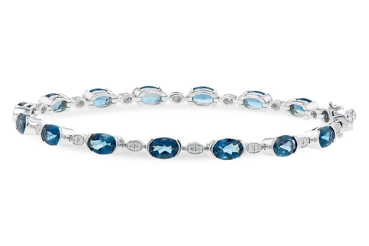 London Blue Topaz Bracelet in white gold