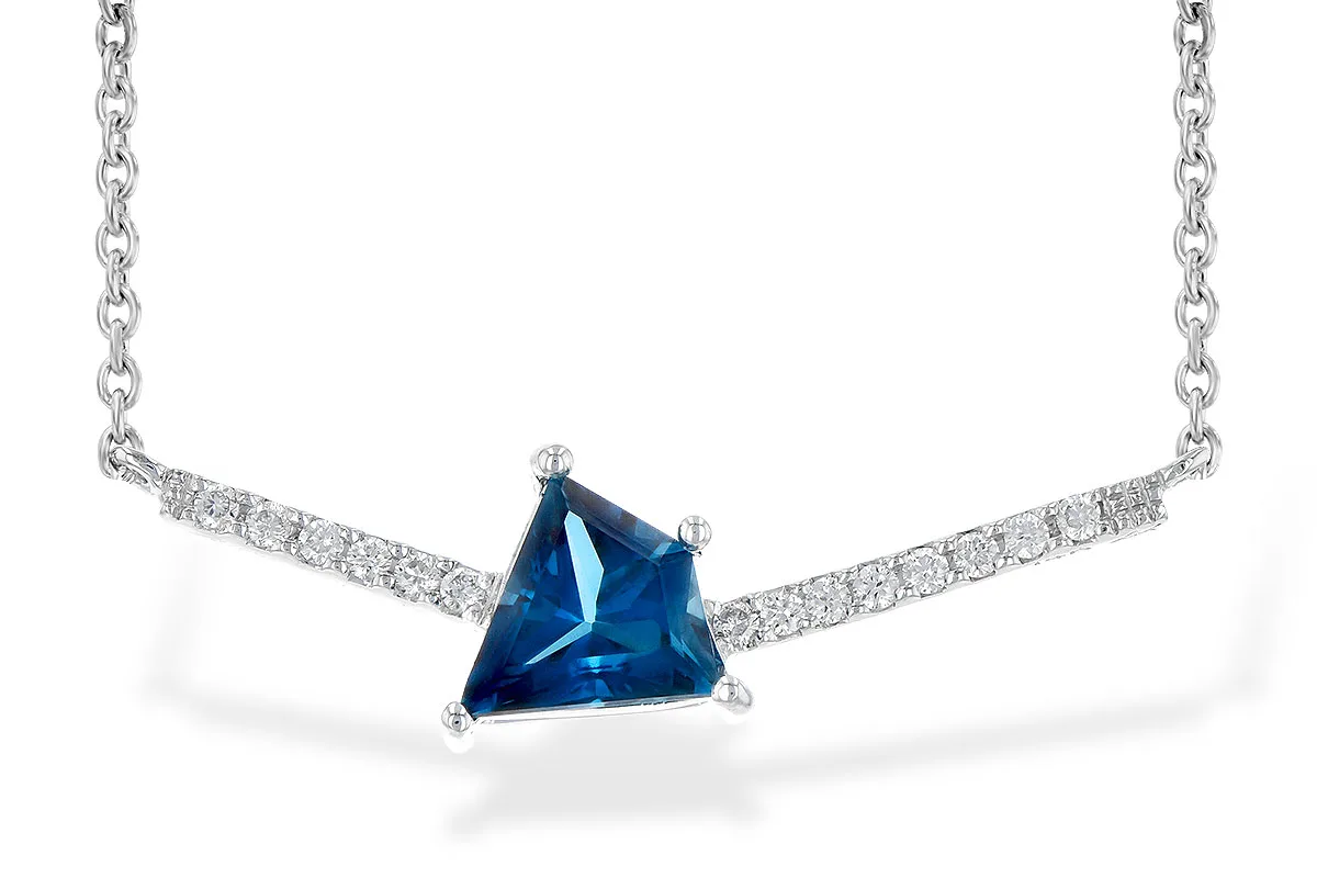 London Blue Topaz Necklace in white gold