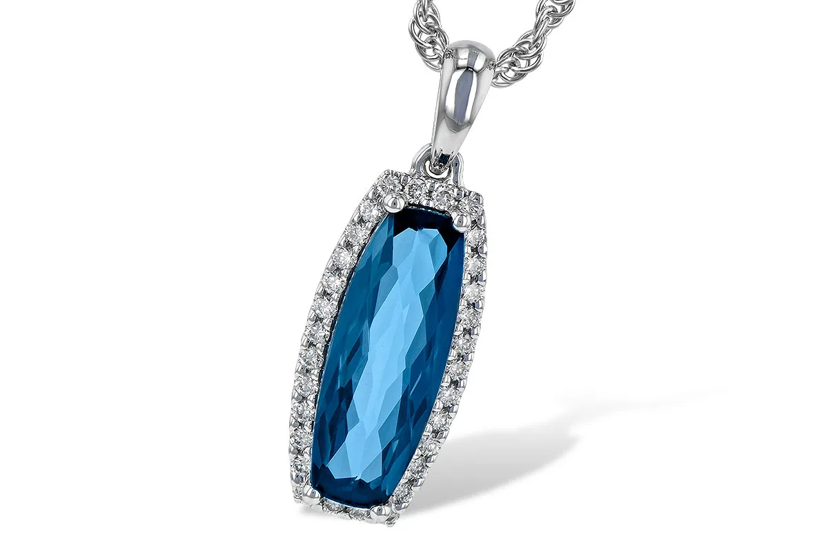 London Blue Topaz Necklace in white gold