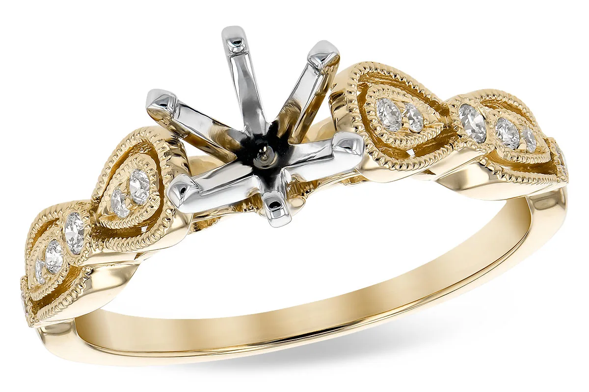 Diamond Semi-Mount Engagement Ring in yellow gold