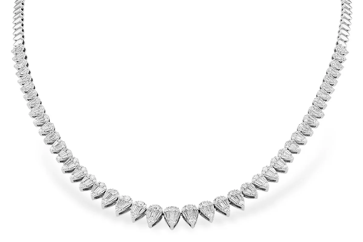 Baguette Diamond Necklace in white gold