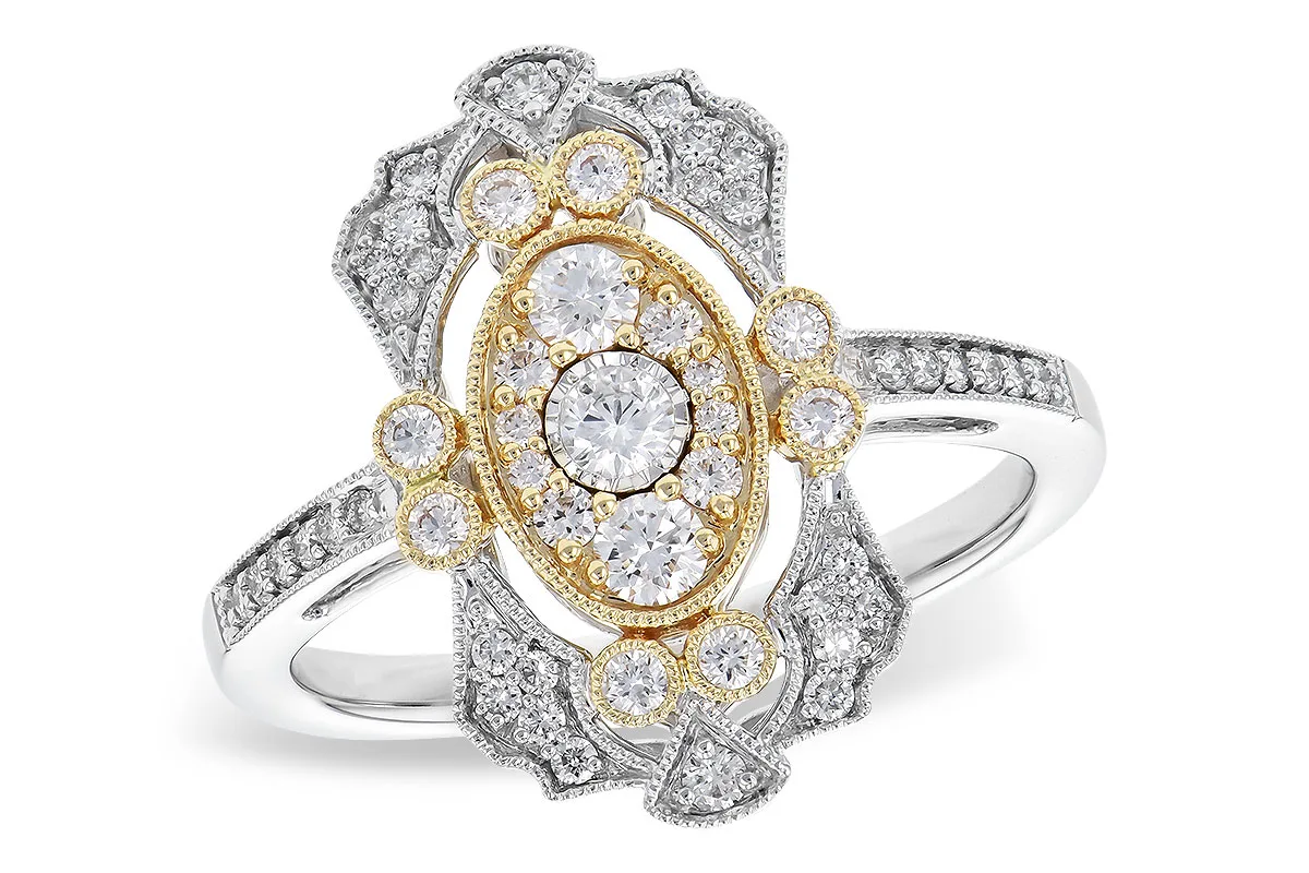 Diamond Ring in yellow & white