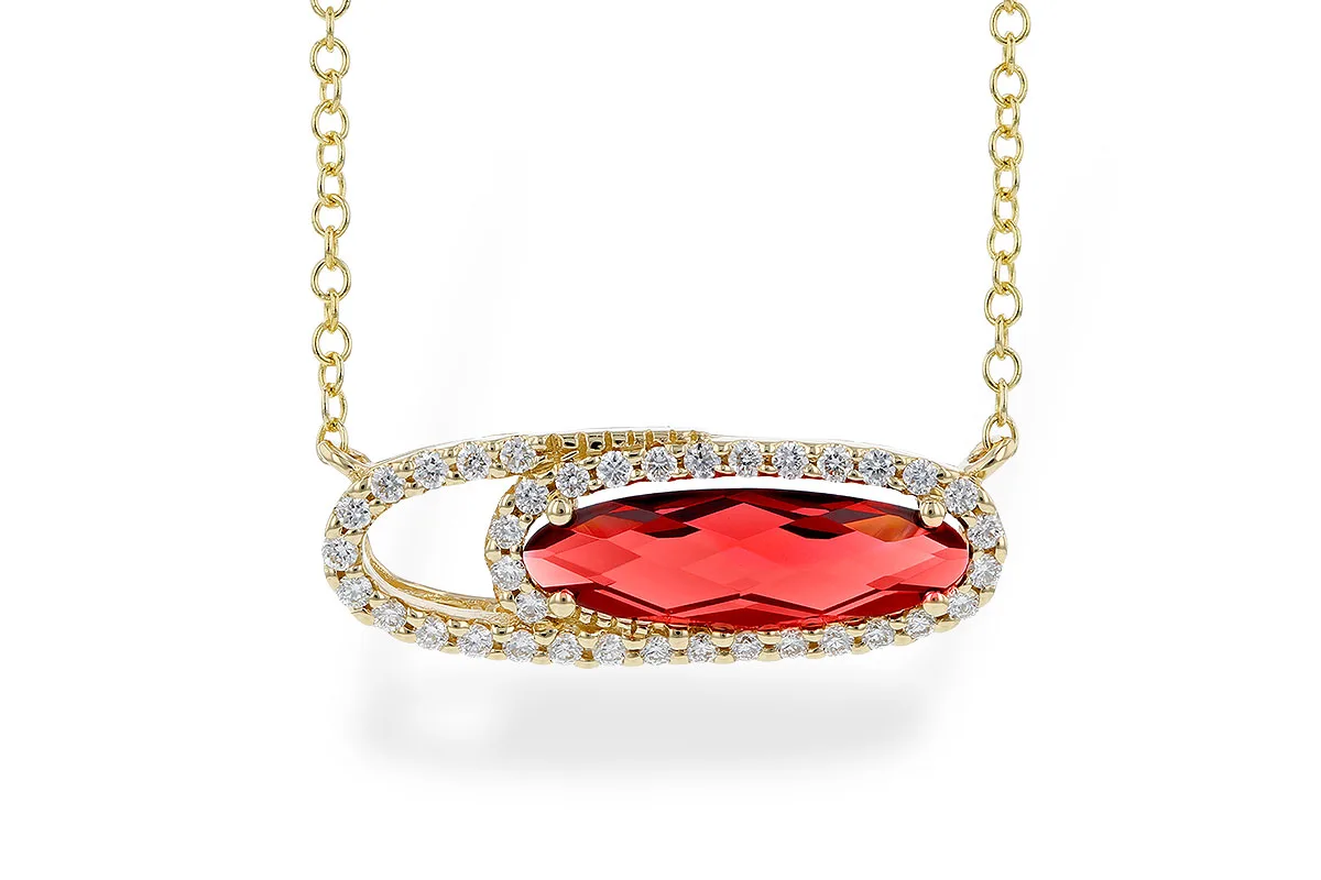 Garnet Necklace in yellow gold