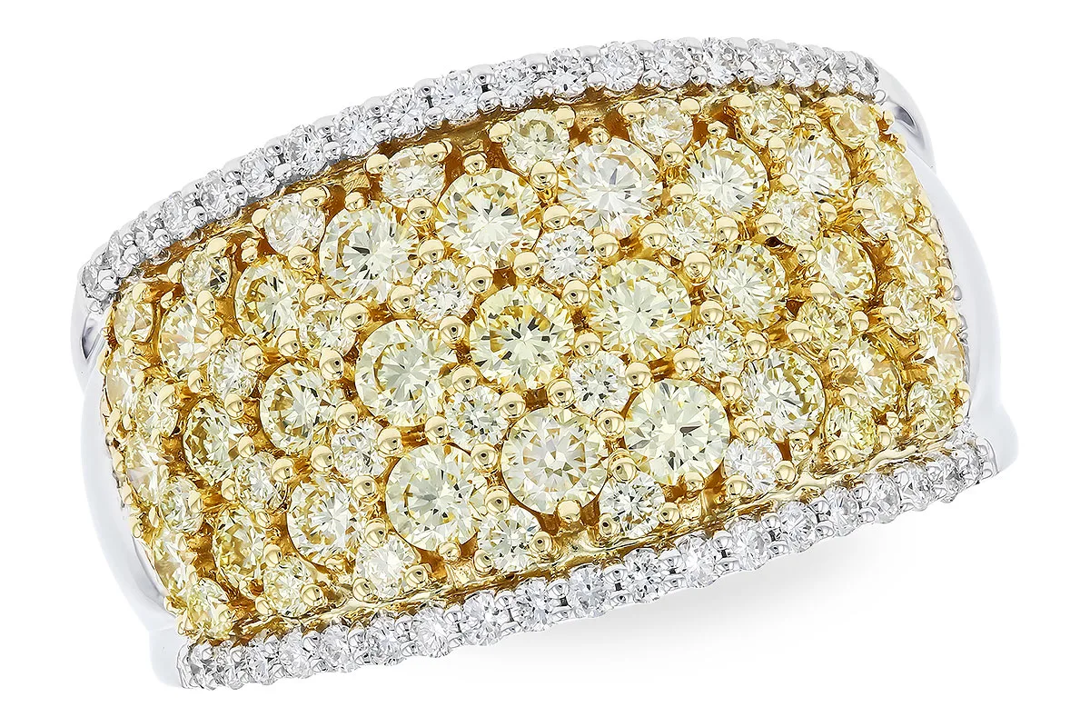 Diamond Wedding Band in yellow & white
