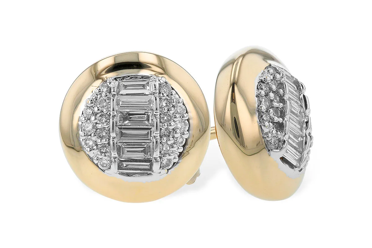 Diamond Earrings in yellow & white