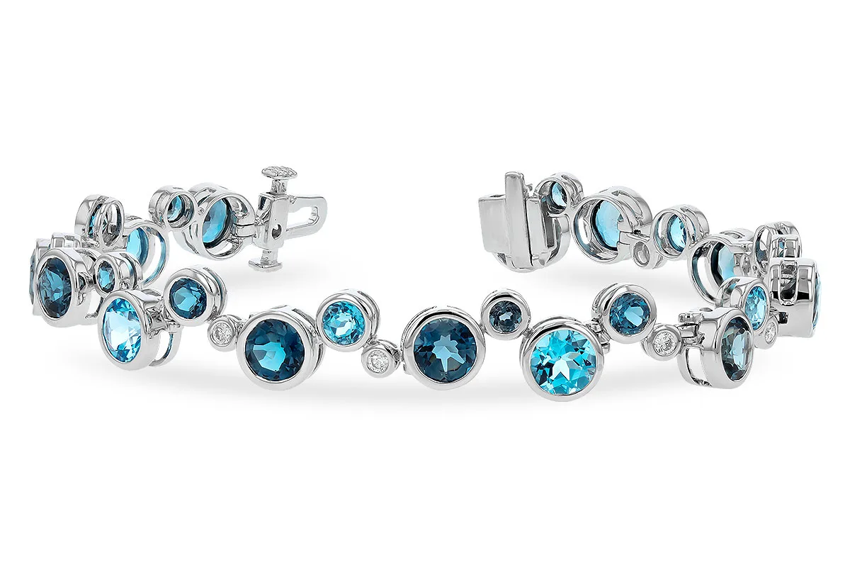 Blue Topaz Bracelet in white gold