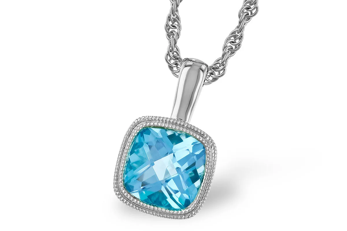 Blue Topaz Necklace in white gold