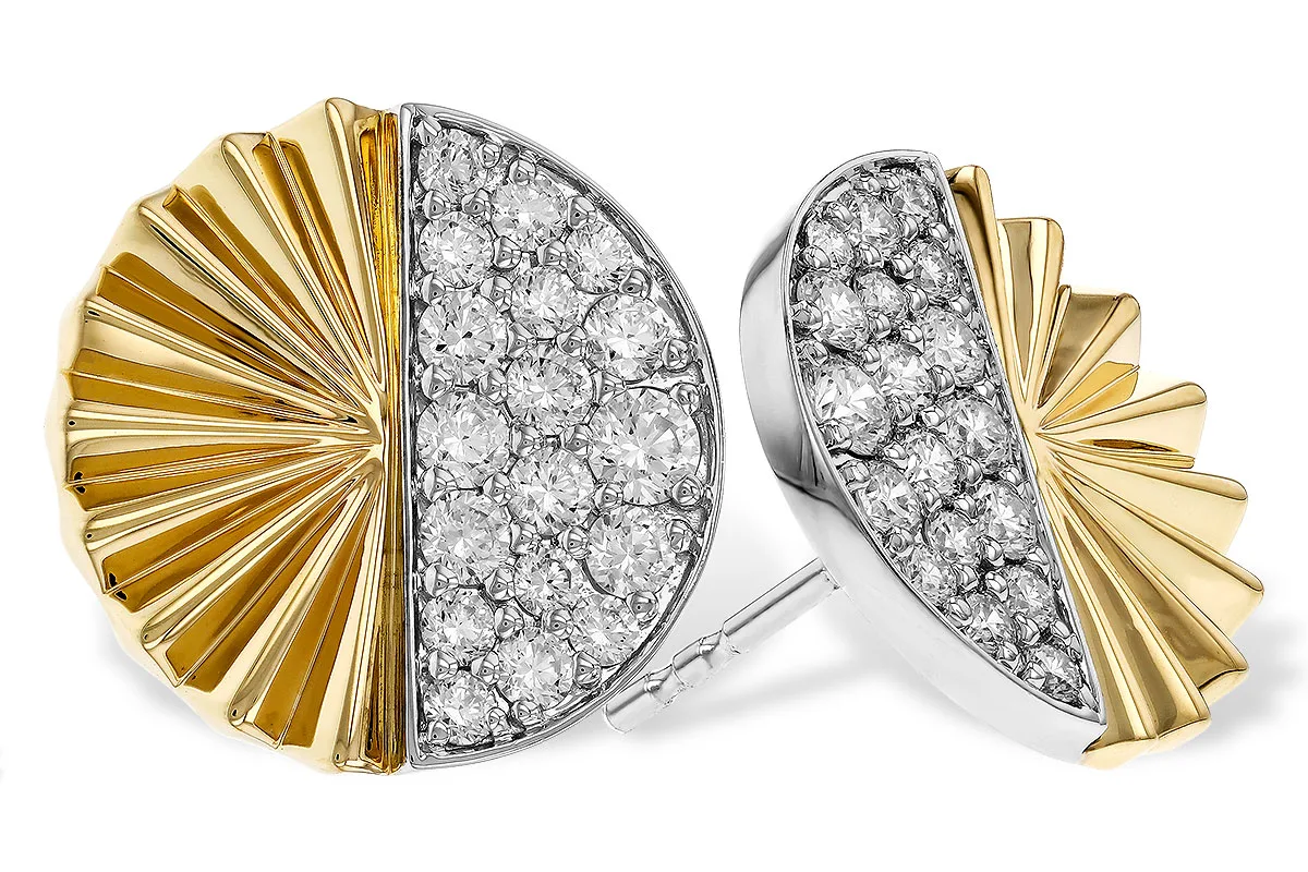 Diamond Earrings in yellow & white