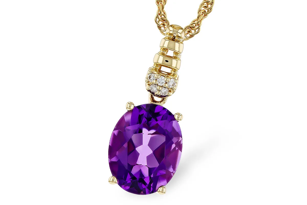Amethyst Necklace in yellow gold
