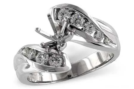 Diamond Semi-Mount Engagement Ring in white gold