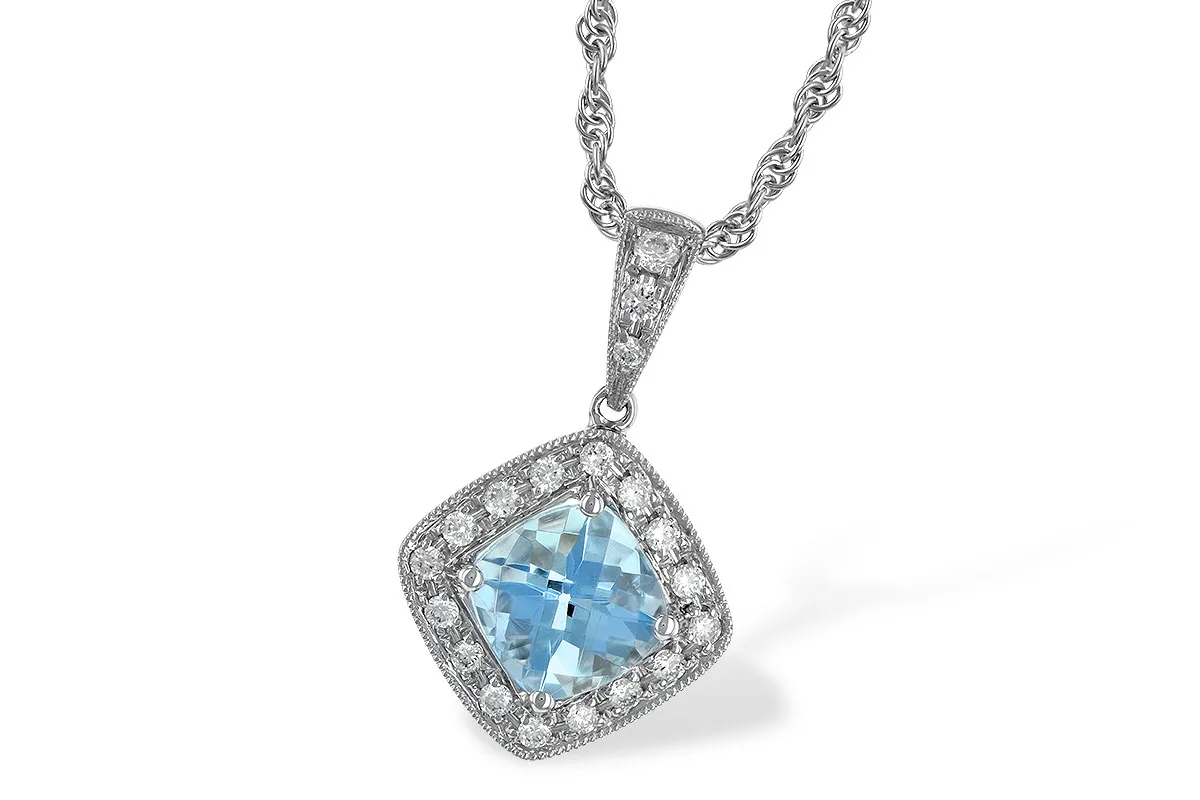 Aquamarine Necklace in white gold
