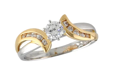 Diamond Engagement Ring in two-tone (reversed)