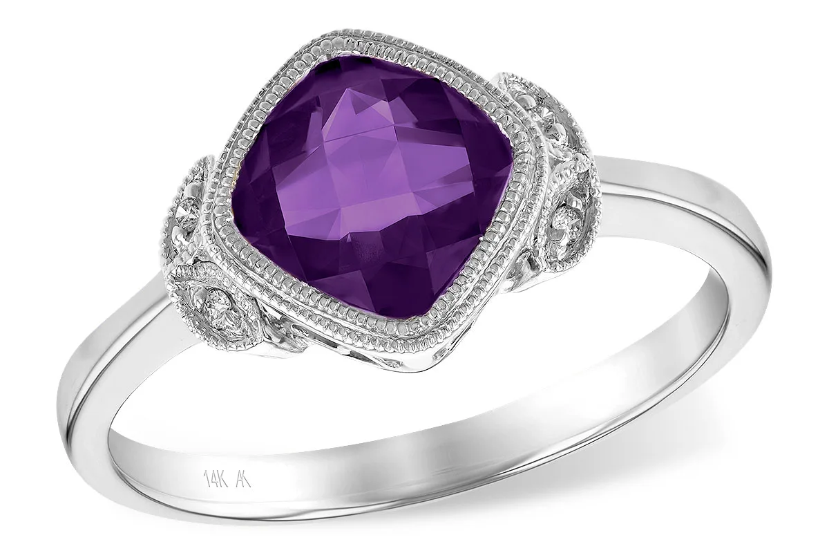 Amethyst Ring in white gold