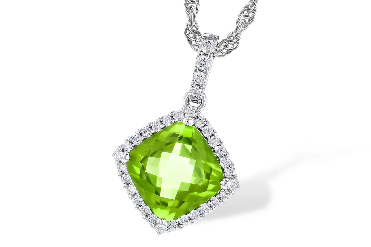 Peridot Necklace in white gold