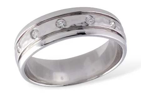Men's Diamond Wedding Band in white gold