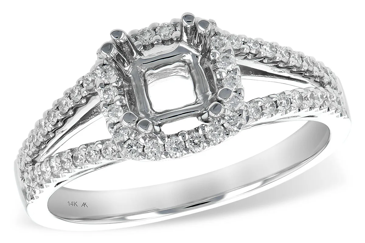 Diamond Semi-Mount Engagement Ring in white gold