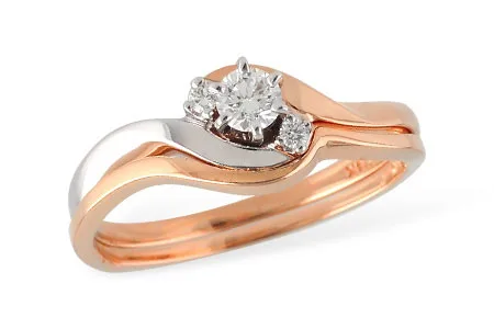Diamond Wedding Set in two-tone