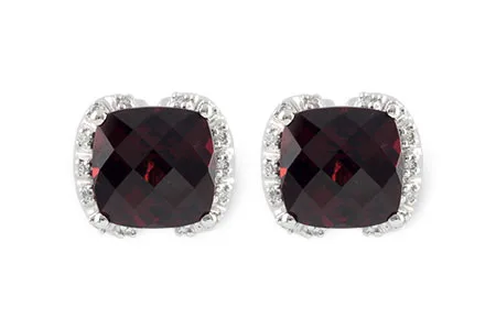 Garnet Earrings in white gold