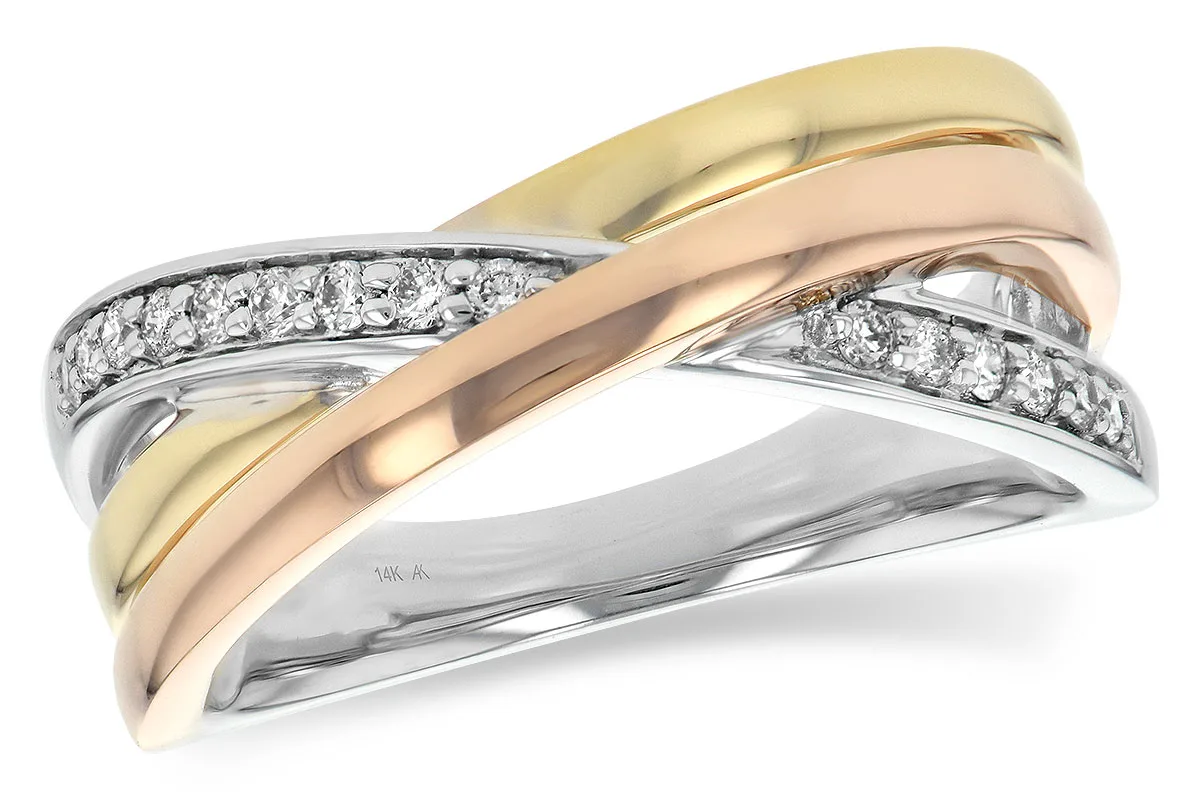 Diamond Ring in tri-color