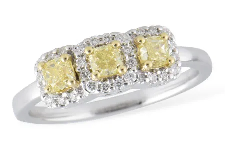 Diamond & Yellow Diamond Ring in two-tone (reversed)
