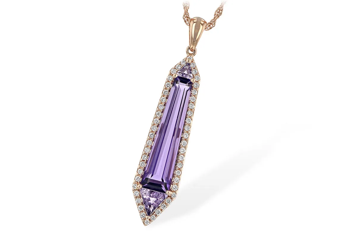Amethyst Necklace in rose gold