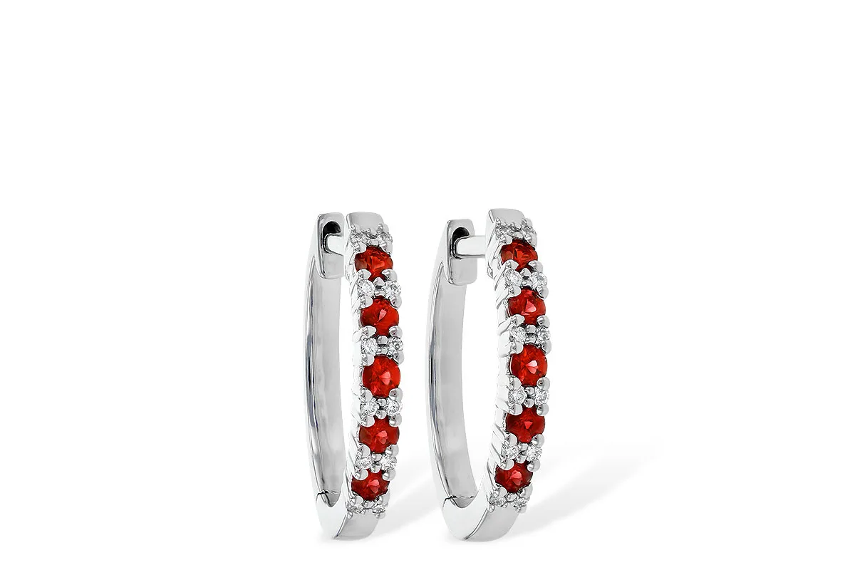 Ruby Earrings in white gold