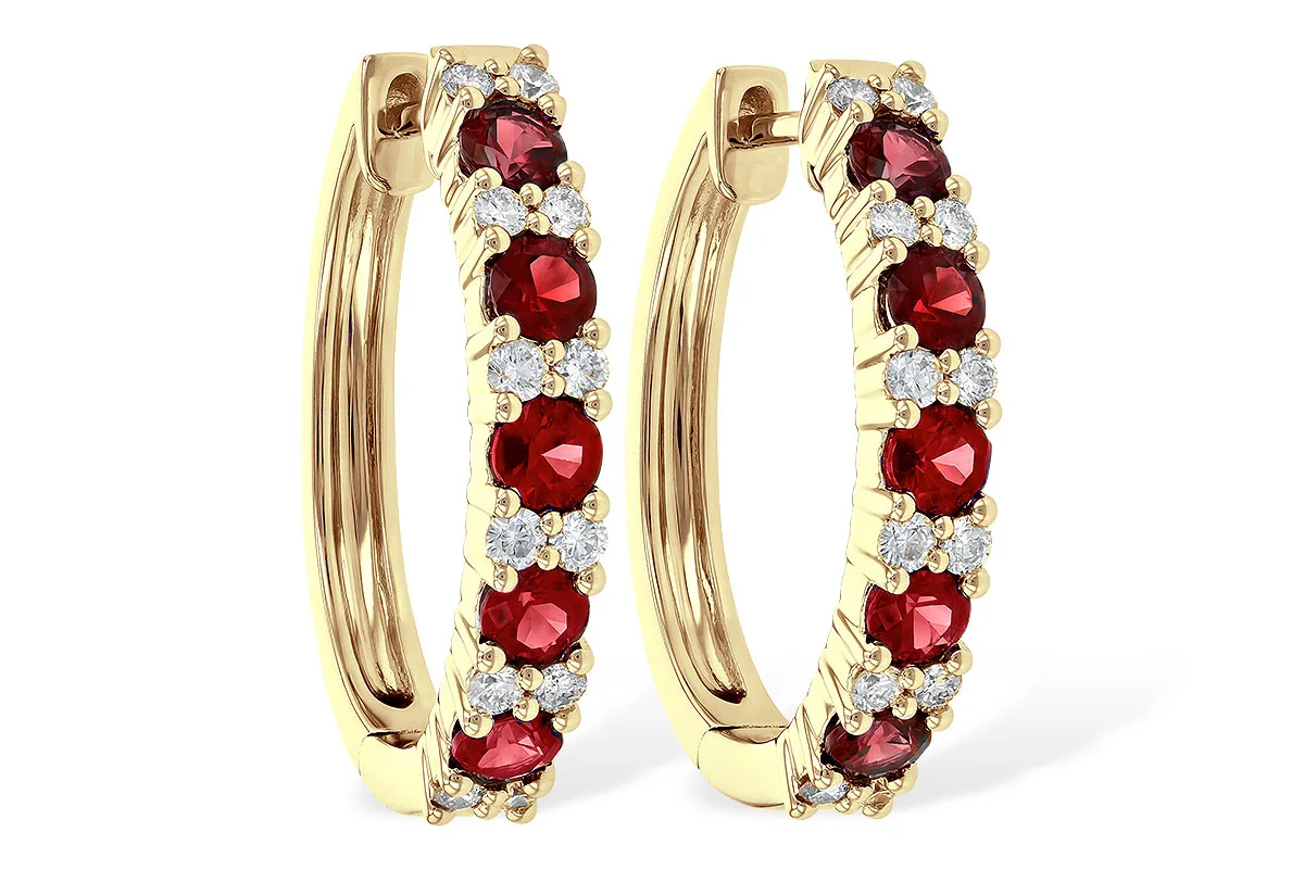 Ruby Earrings in yellow gold