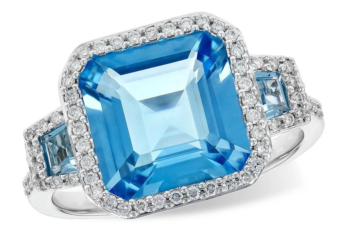 Blue Topaz Ring in white gold