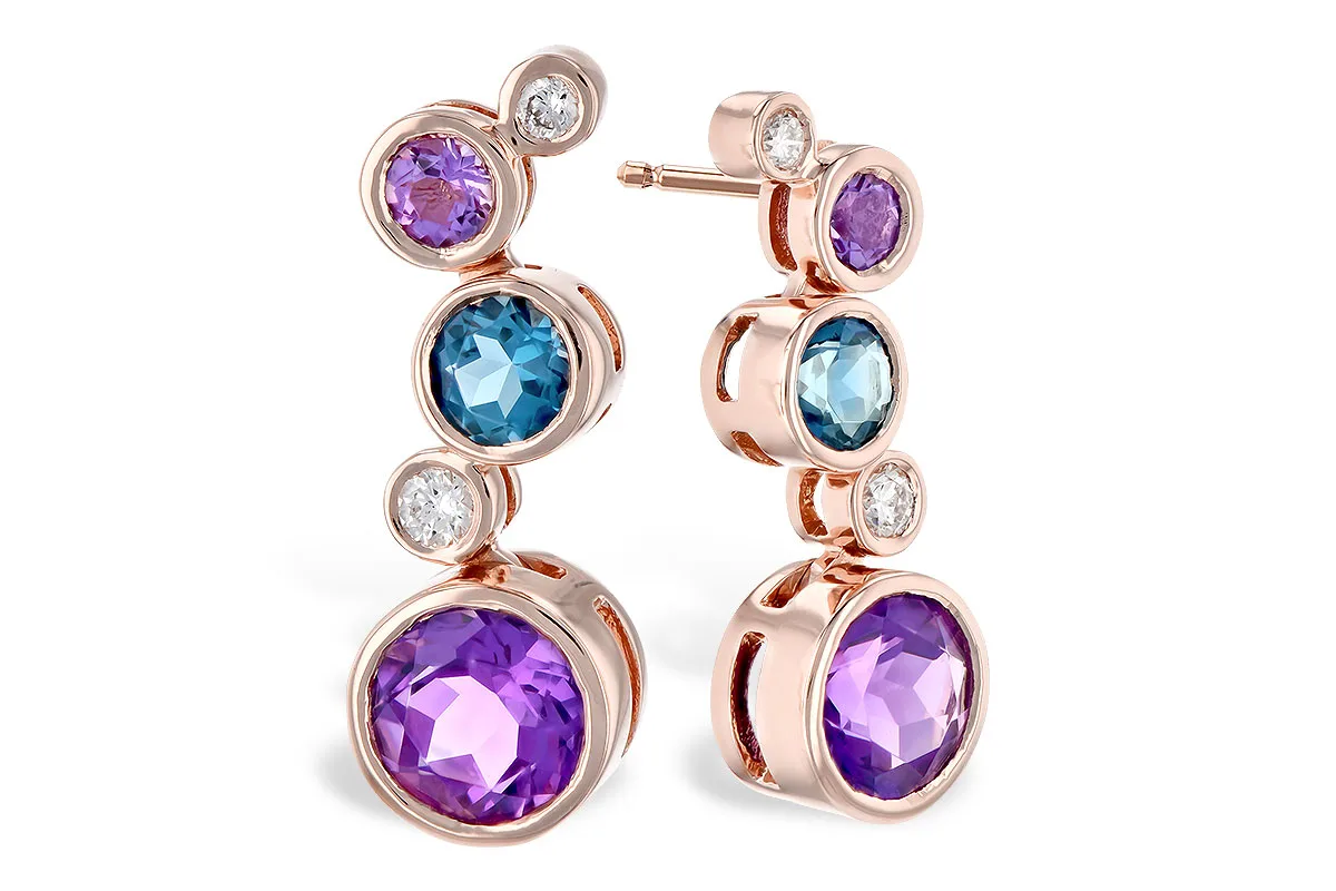 Semi-Precious Stone Earrings in rose gold