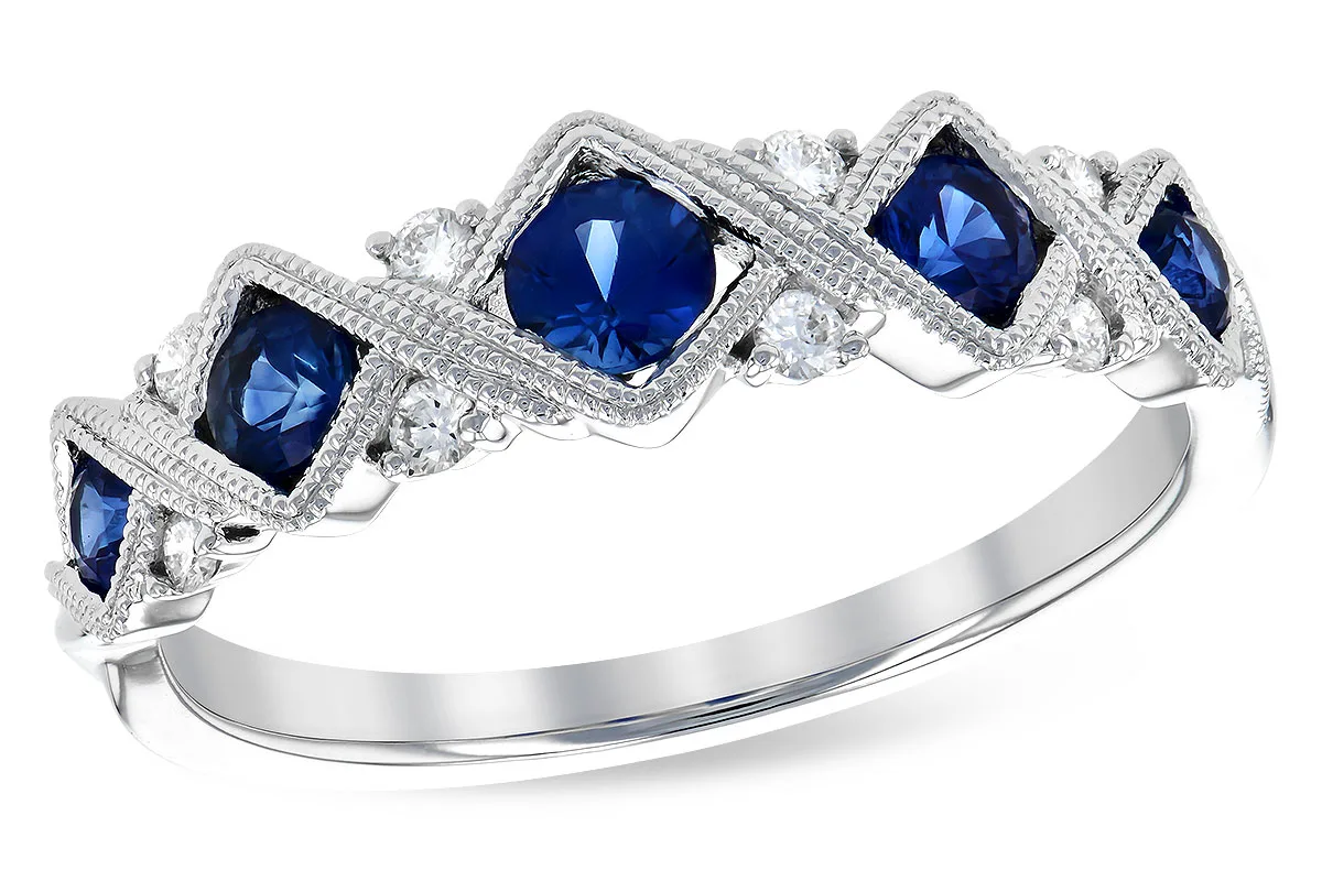 Sapphire Anniversary Band in white gold