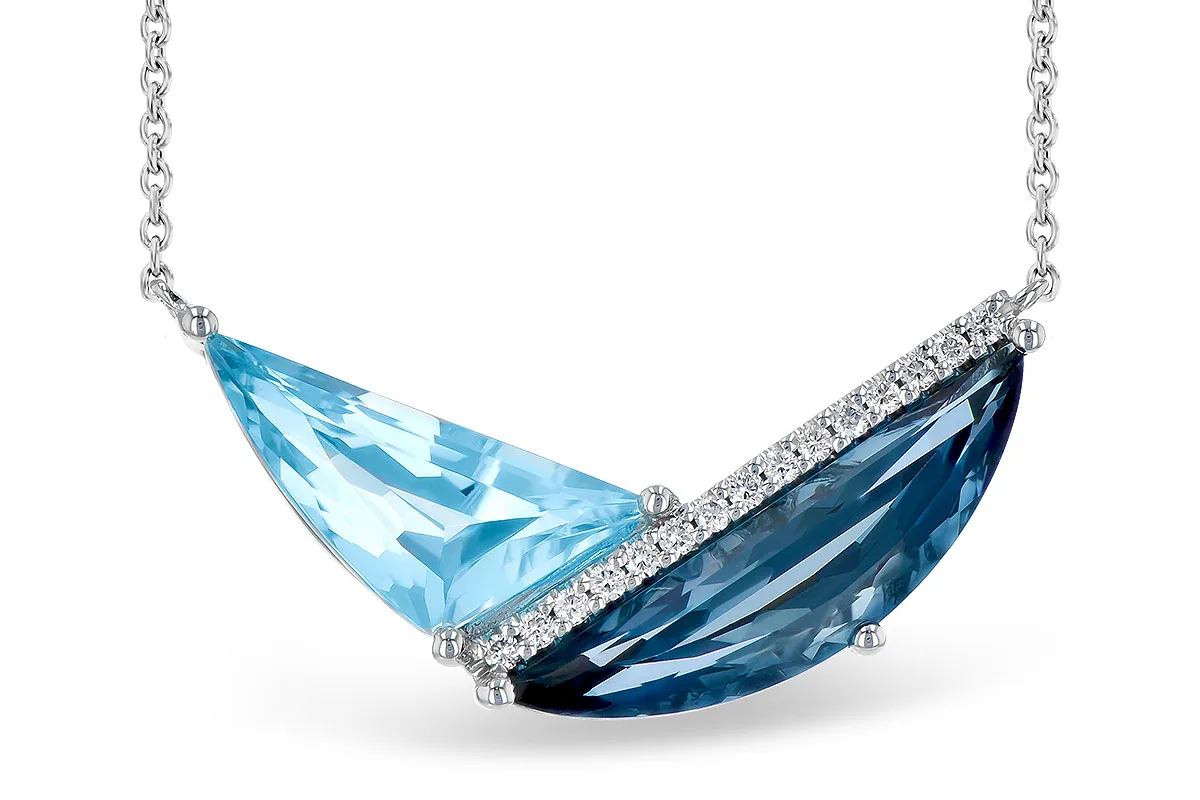 Blue Topaz Necklace in white gold