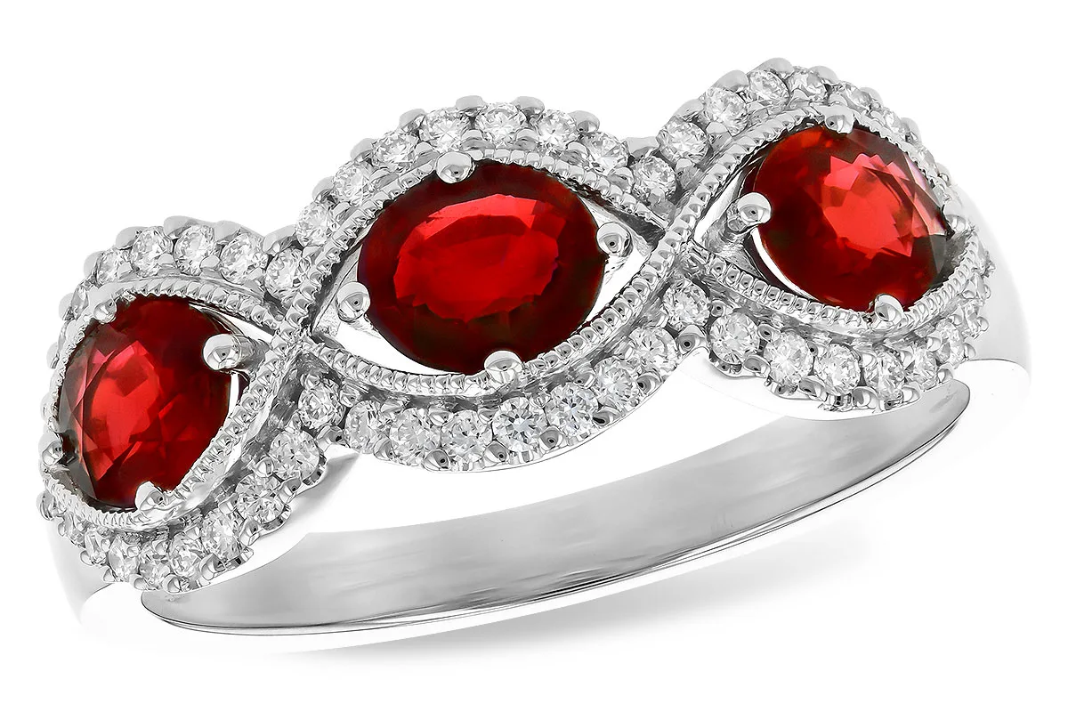 Ruby Wedding Band in white gold