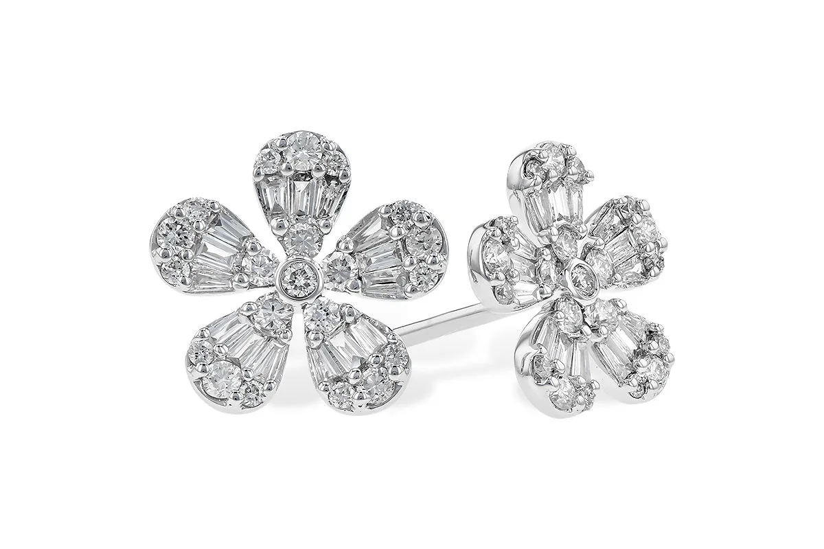 Baguette Diamond Earrings in white gold