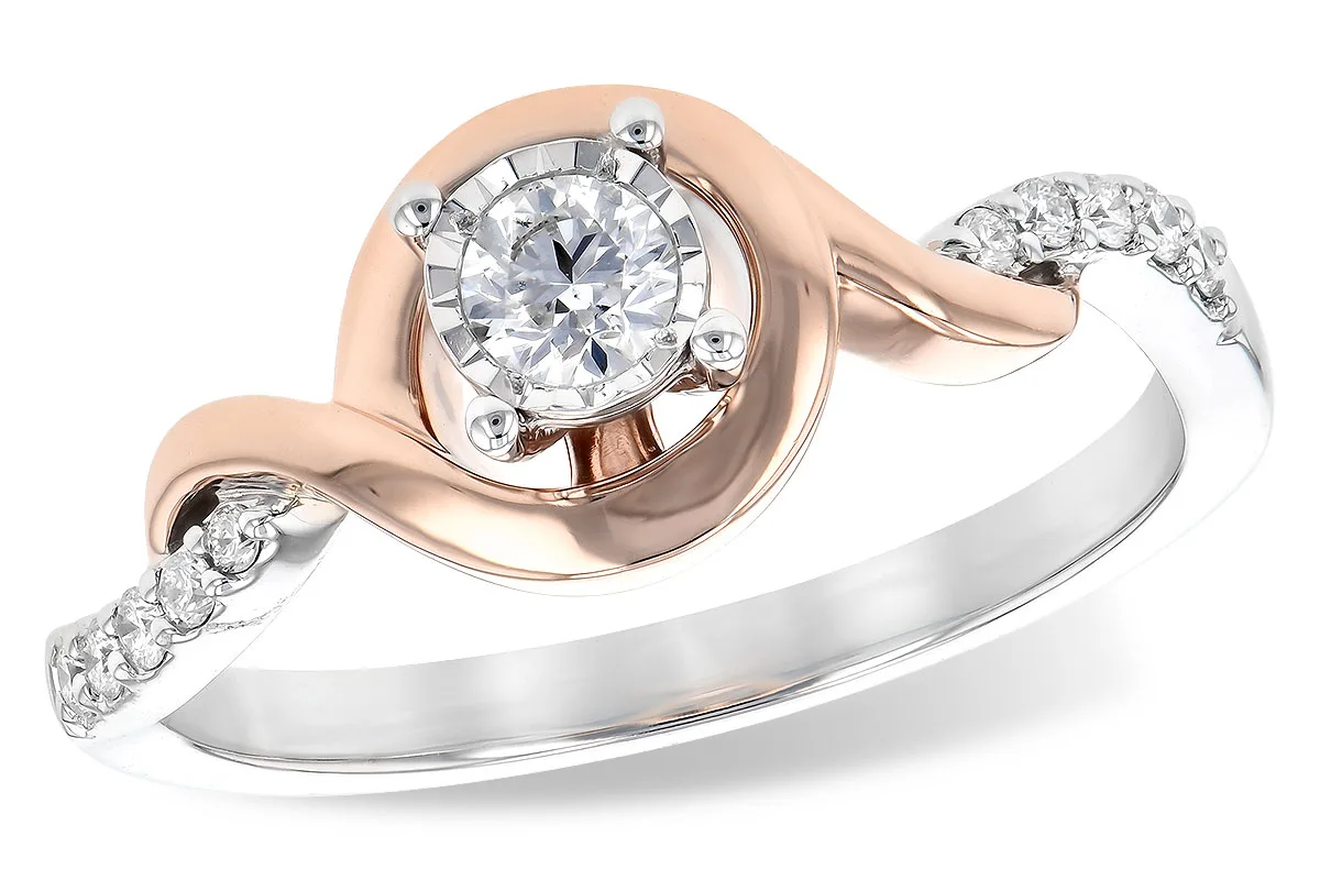 Diamond Engagement Ring in rose & white