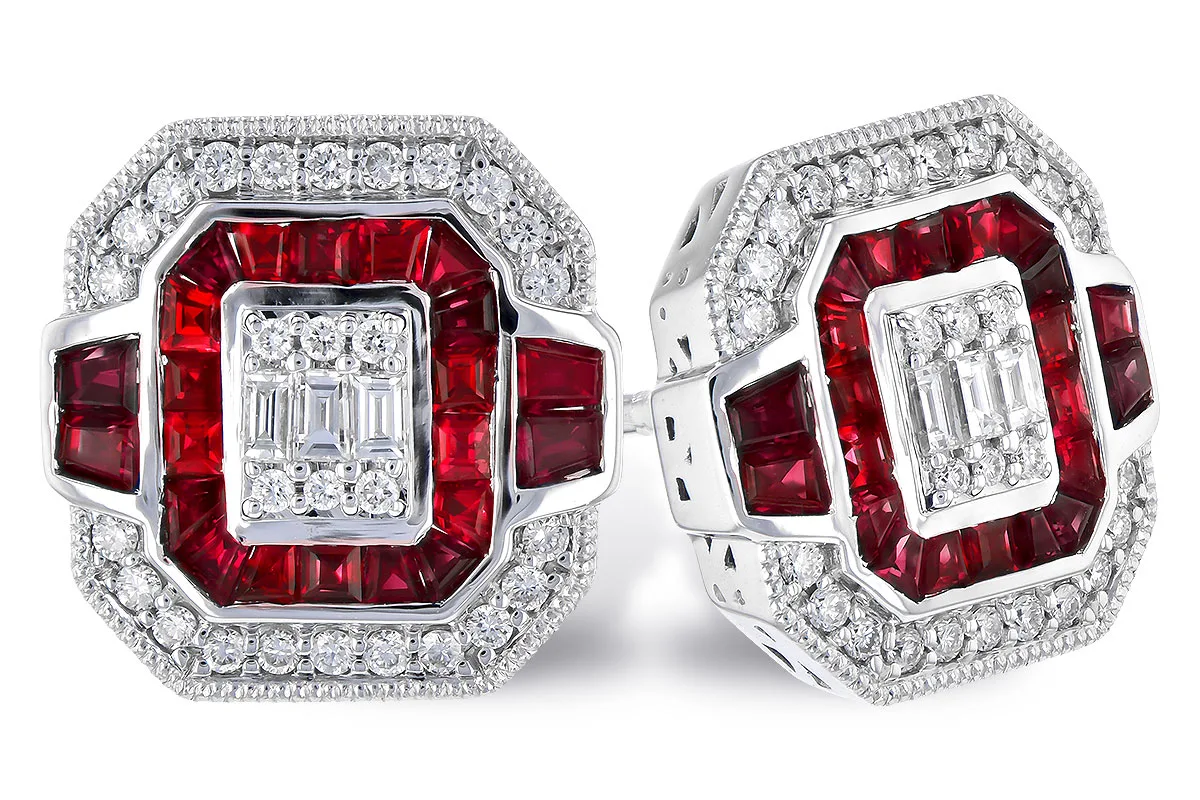 Ruby Earrings in white gold