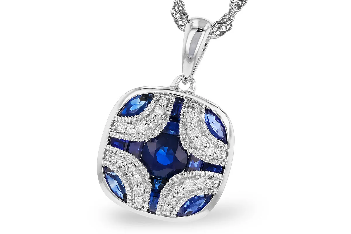 Sapphire Necklace in white gold