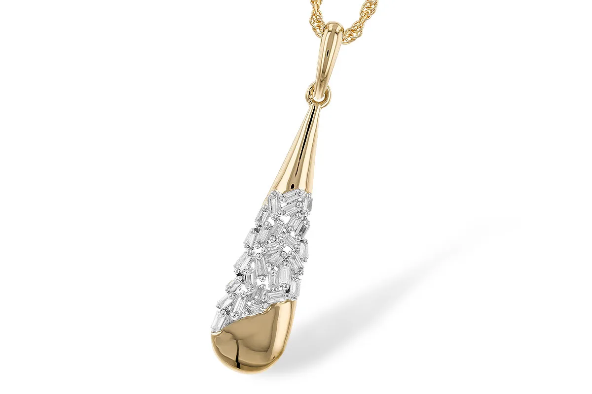 Baguette Diamond Necklace in yellow gold