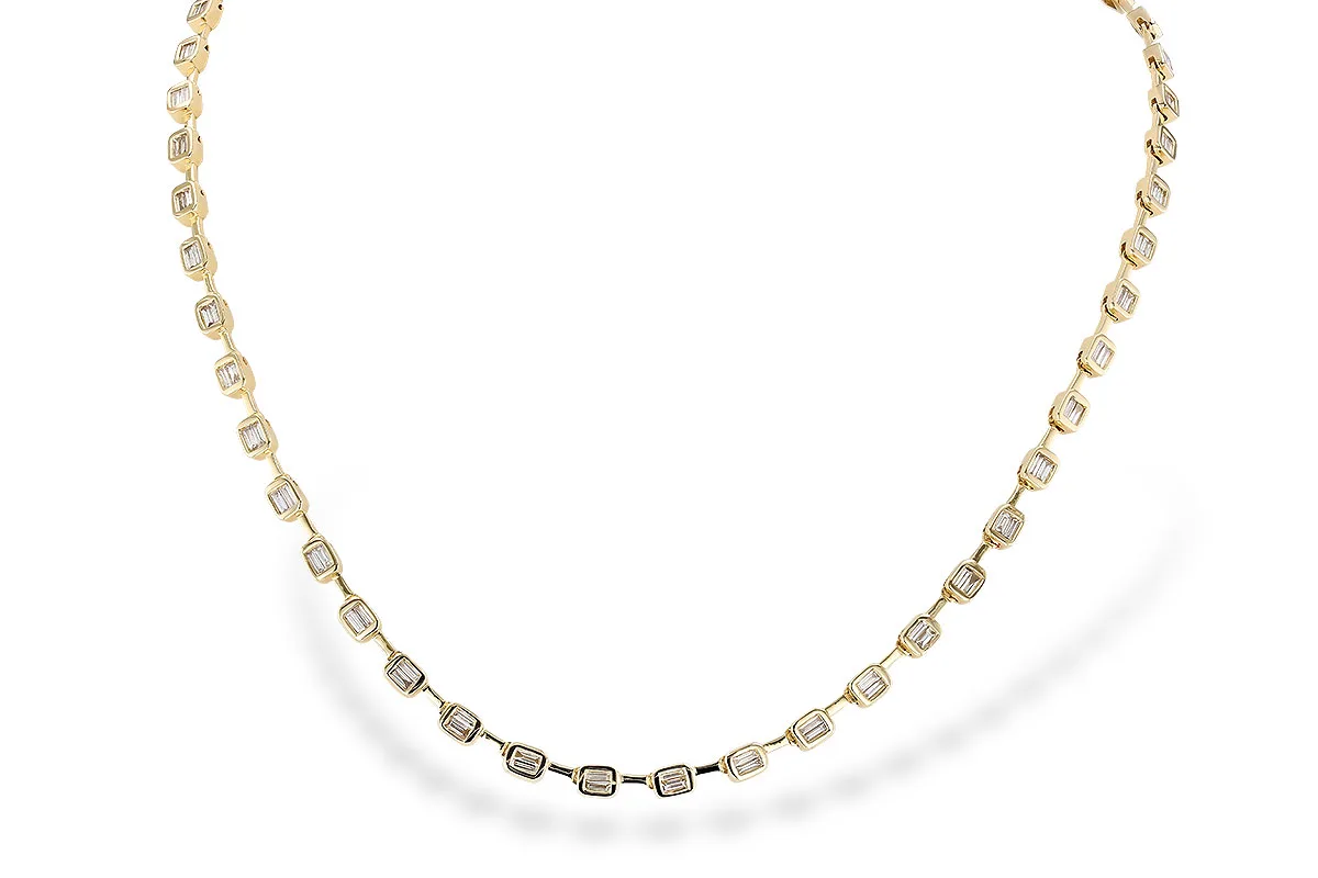 Baguette Diamond Necklace in yellow gold