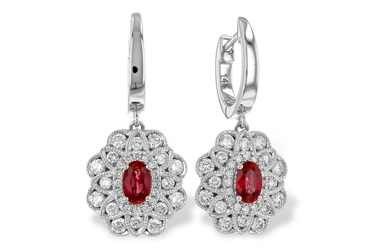 Ruby Earrings in white gold
