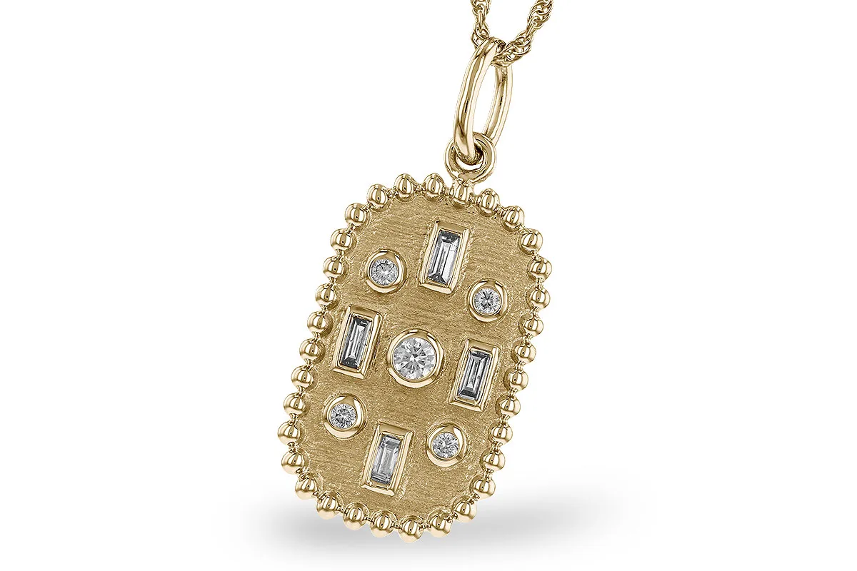 Baguette Diamond Necklace in yellow gold